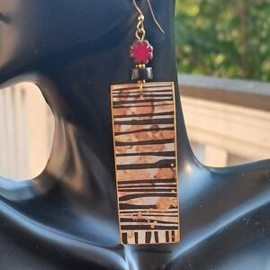 Black & White Striped Paper Earrings